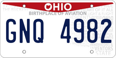 OH license plate GNQ4982