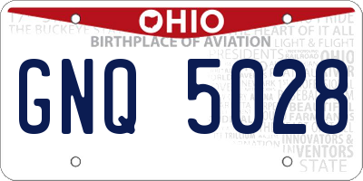 OH license plate GNQ5028