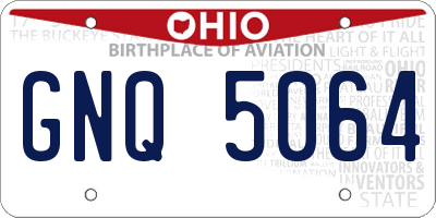 OH license plate GNQ5064