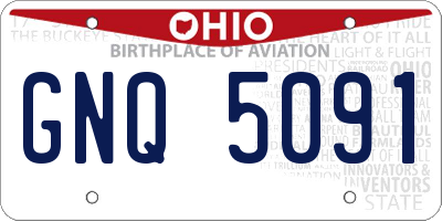 OH license plate GNQ5091