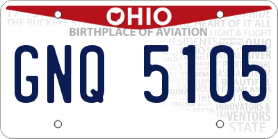 OH license plate GNQ5105