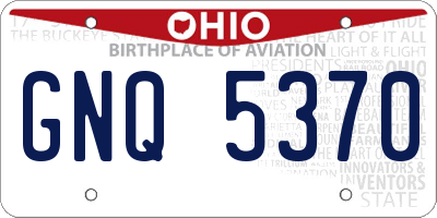 OH license plate GNQ5370