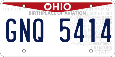 OH license plate GNQ5414
