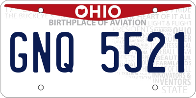 OH license plate GNQ5521