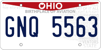 OH license plate GNQ5563