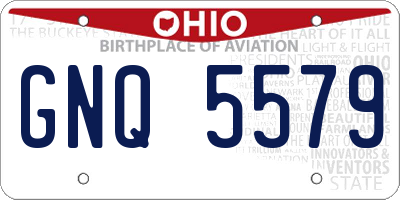 OH license plate GNQ5579