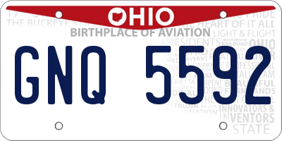 OH license plate GNQ5592