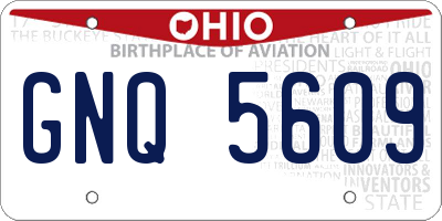 OH license plate GNQ5609
