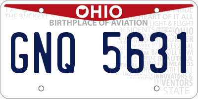 OH license plate GNQ5631