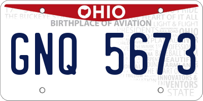 OH license plate GNQ5673