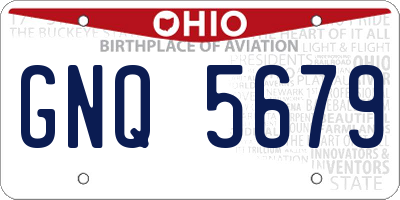OH license plate GNQ5679