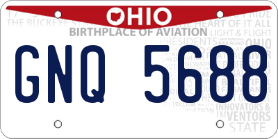 OH license plate GNQ5688