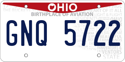 OH license plate GNQ5722