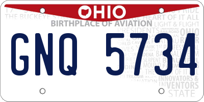 OH license plate GNQ5734