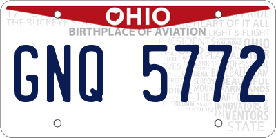OH license plate GNQ5772
