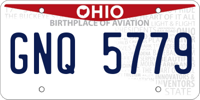OH license plate GNQ5779
