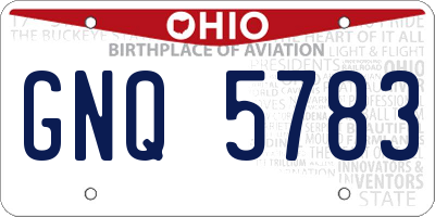OH license plate GNQ5783