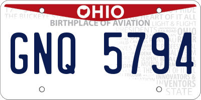 OH license plate GNQ5794