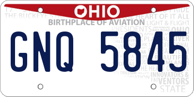 OH license plate GNQ5845