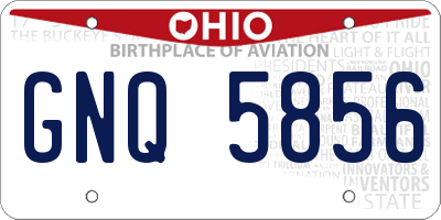 OH license plate GNQ5856