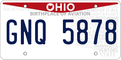 OH license plate GNQ5878