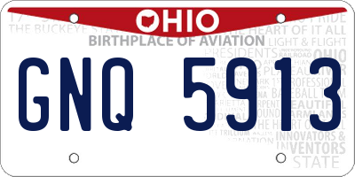 OH license plate GNQ5913