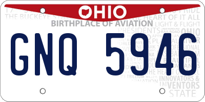 OH license plate GNQ5946