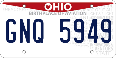 OH license plate GNQ5949