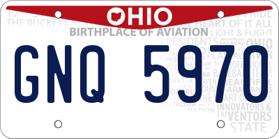 OH license plate GNQ5970