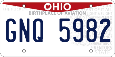 OH license plate GNQ5982