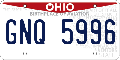 OH license plate GNQ5996