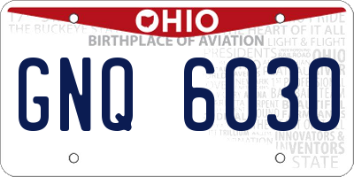 OH license plate GNQ6030
