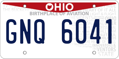 OH license plate GNQ6041
