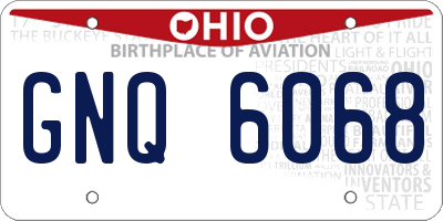 OH license plate GNQ6068