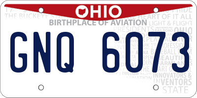 OH license plate GNQ6073