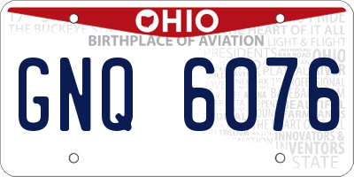 OH license plate GNQ6076