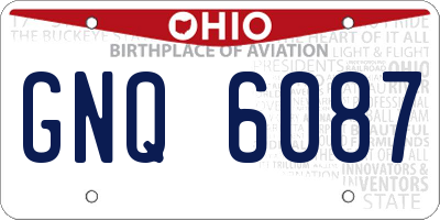 OH license plate GNQ6087
