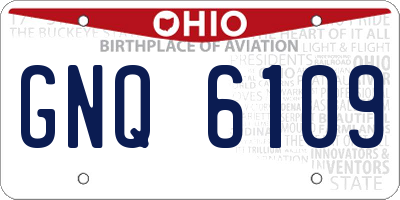 OH license plate GNQ6109