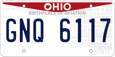 OH license plate GNQ6117