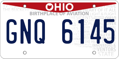 OH license plate GNQ6145