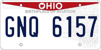 OH license plate GNQ6157