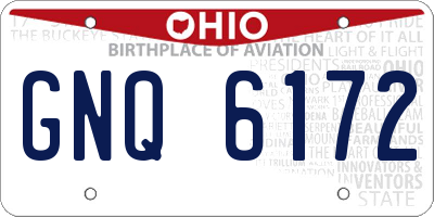 OH license plate GNQ6172