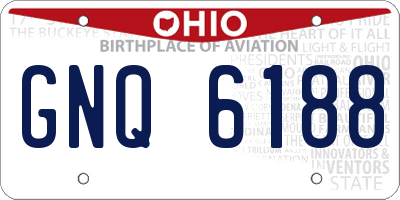 OH license plate GNQ6188