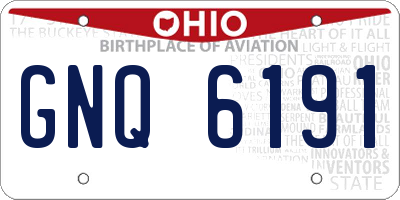 OH license plate GNQ6191