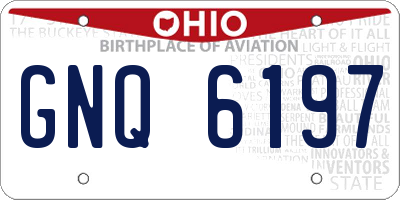 OH license plate GNQ6197