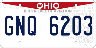OH license plate GNQ6203