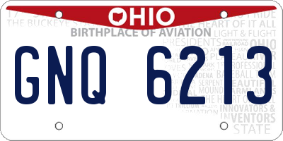 OH license plate GNQ6213