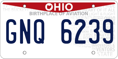 OH license plate GNQ6239
