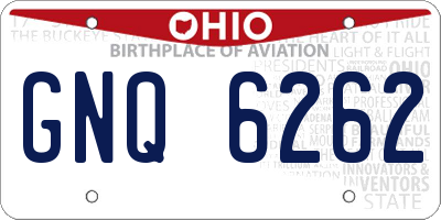 OH license plate GNQ6262