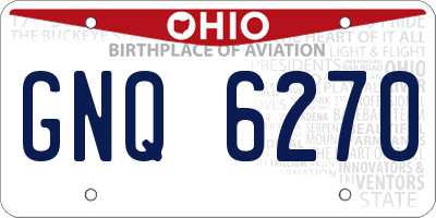 OH license plate GNQ6270